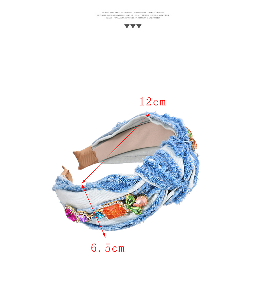 Fashion Ab Color Fabric Alloy Diamond Geometric Knot Headband (6.5cm),Head Band