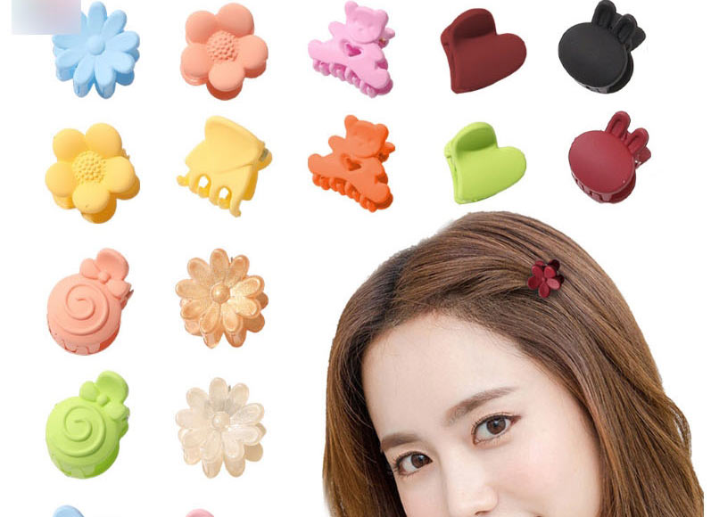 Fashion Frosted Five-petal Flower (10 Pieces) Plastic Frosted Flower Grip Set,Hair Claws