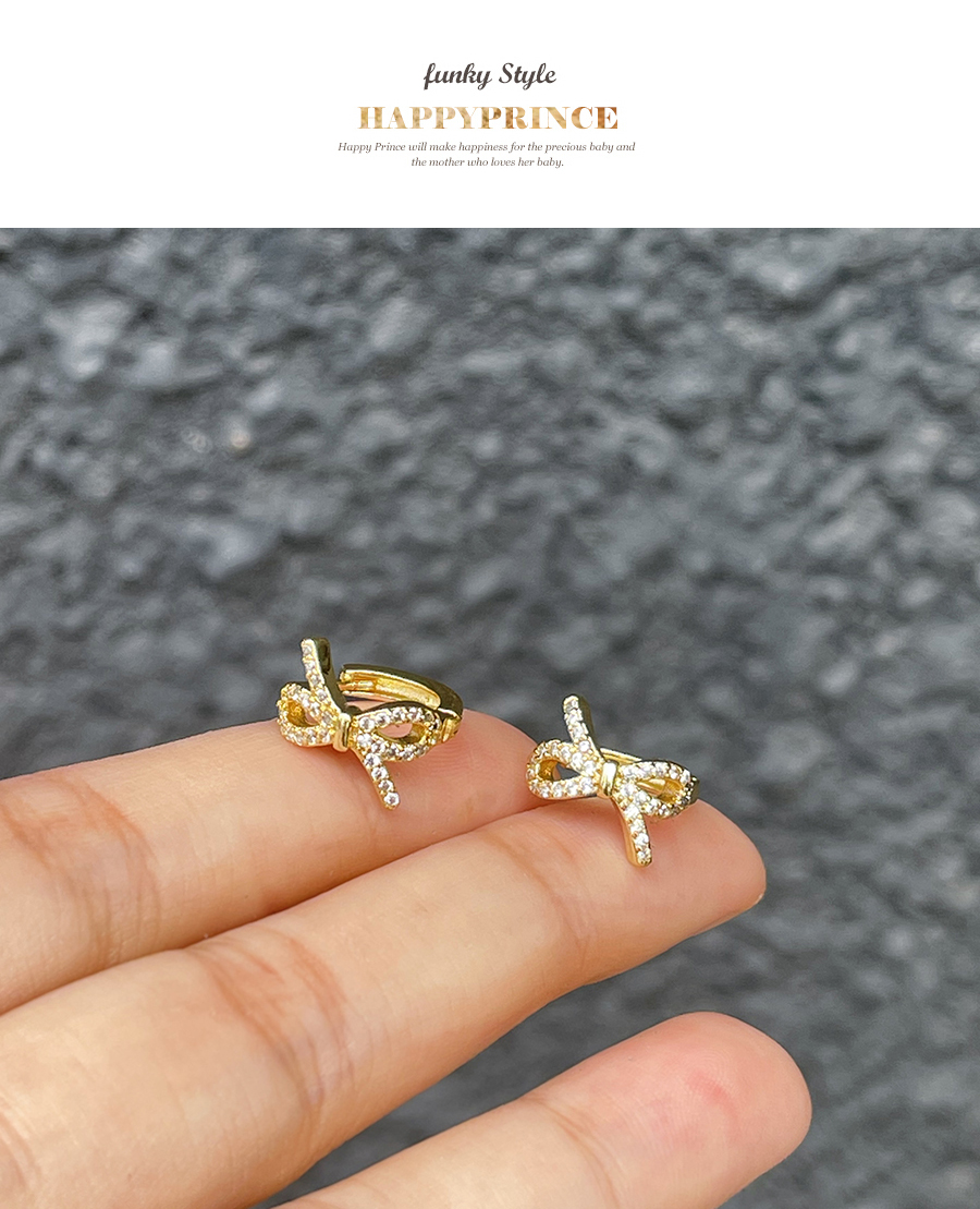 Fashion Gold-4 Copper Inlaid Zirconium Flower Earrings,Earrings