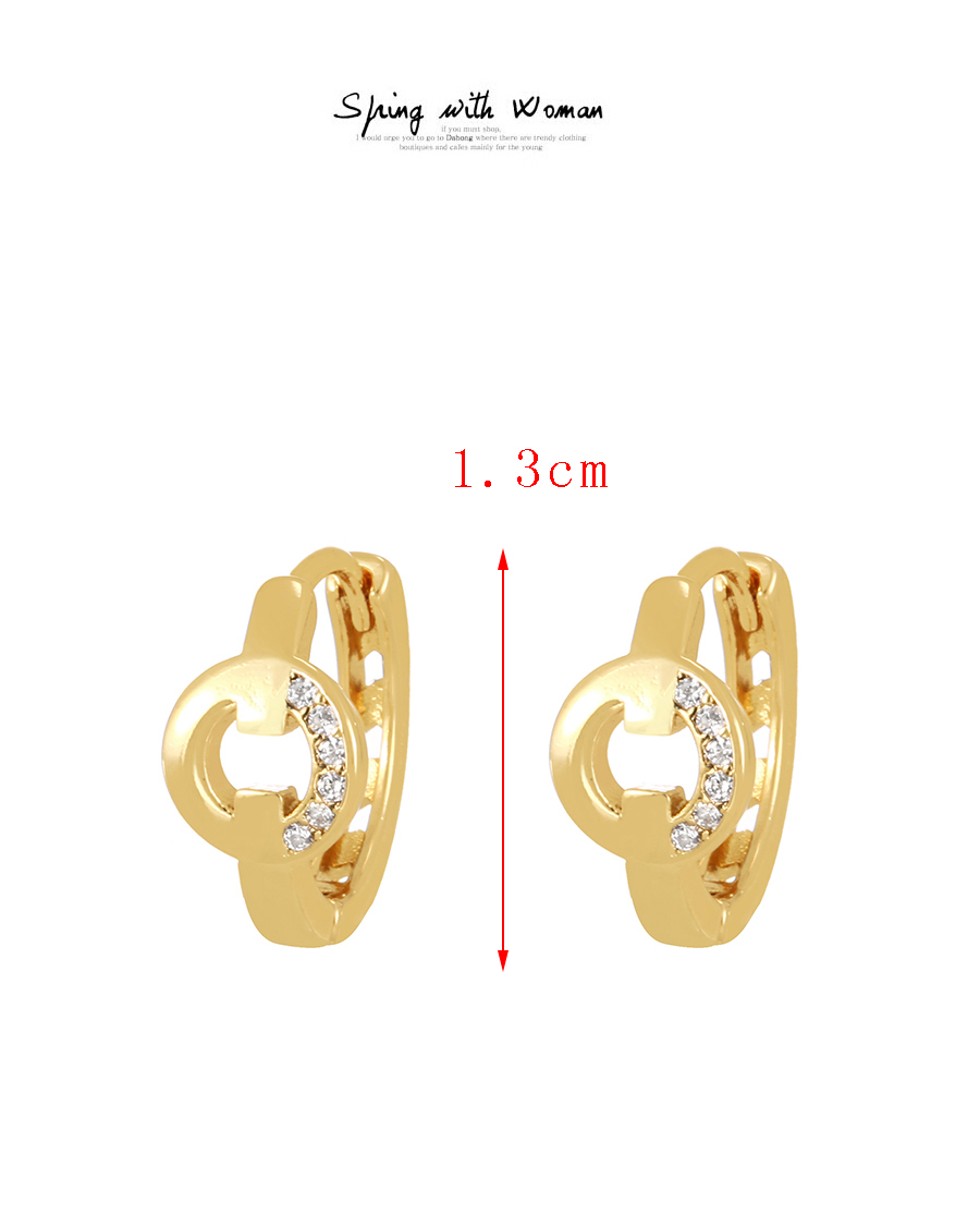 Fashion Gold-4 Copper Inlaid Zirconium Flower Earrings,Earrings