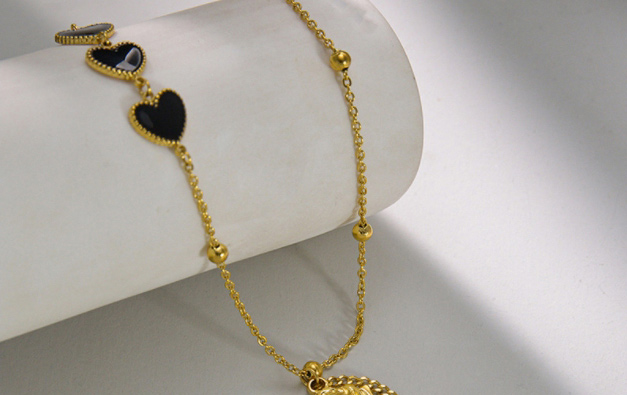 Fashion Sector Titanium Geometric Scalloped Tassel Necklace,Necklaces