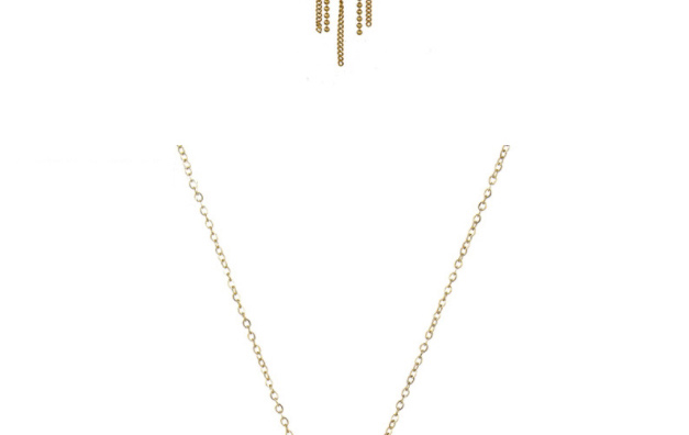 Fashion Sector Titanium Geometric Scalloped Tassel Necklace,Necklaces