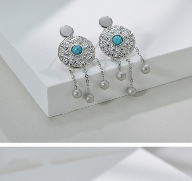 Fashion 4# Titanium Blue Pine Tassel Earrings,Earrings