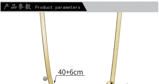 Fashion Gold Titanium Steel Diamond Flower Snake Bone Chain Necklace,Necklaces