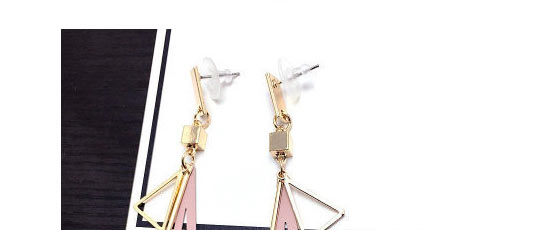 Fashion Pink Geometric Triangle Earrings,Drop Earrings