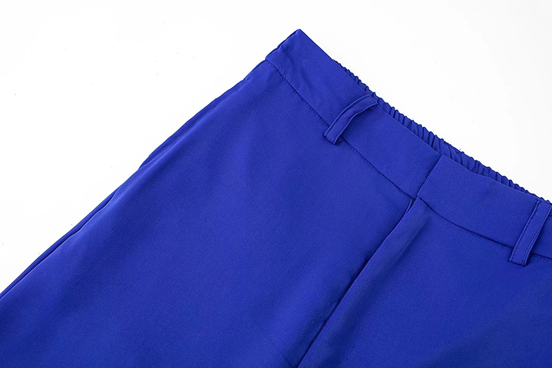 Fashion Blue Dropped Wide-leg Trousers,Pants