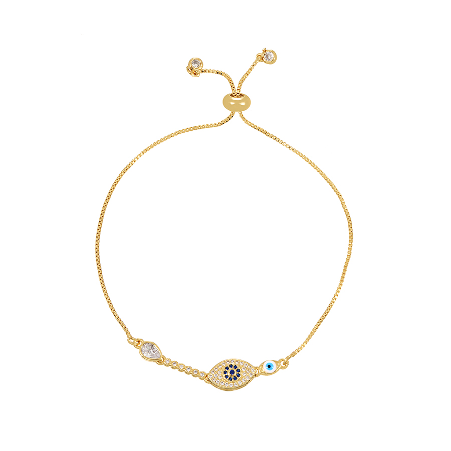 Fashion Gold-2 Bronze Zirconium Eye Bracelet,Bracelets