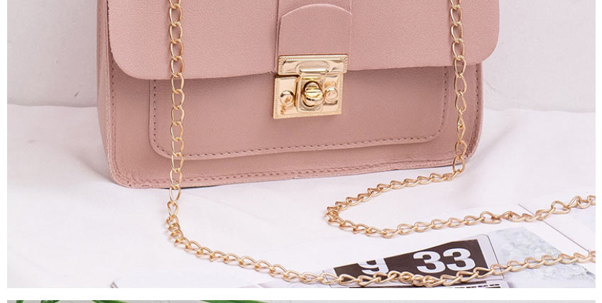 Fashion Pink Pu Lock Flap Plush Crossbody Bag,Shoulder bags