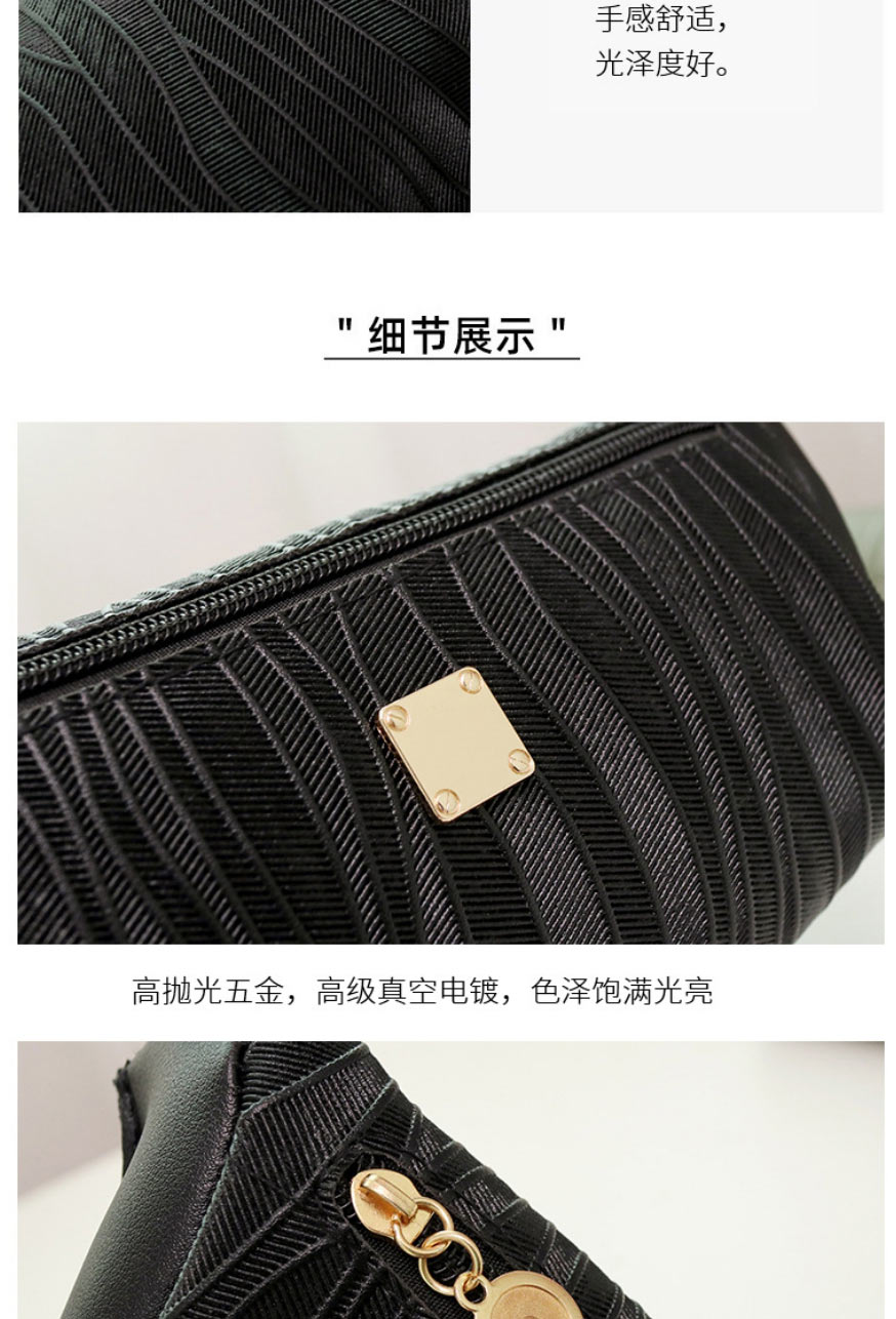 Fashion Black Pu Striped Diagonal Chest Bag,Shoulder bags