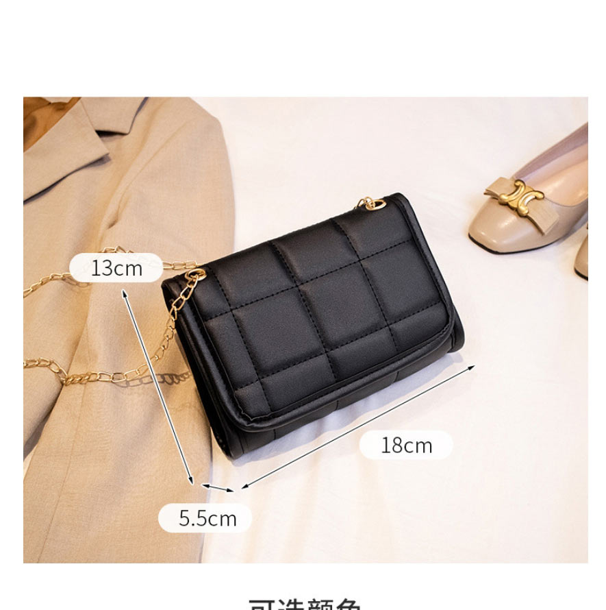 Fashion Brown Pu Checkered Thread Crossbody Bag,Shoulder bags