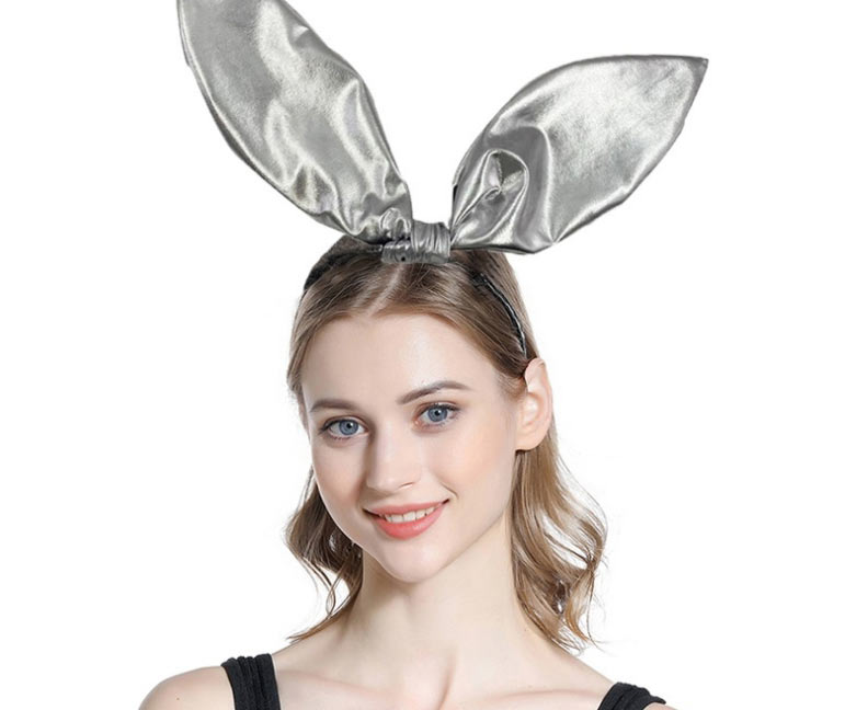 Fashion Silver Color Leather Knotted Rabbit Ear Headband,Head Band
