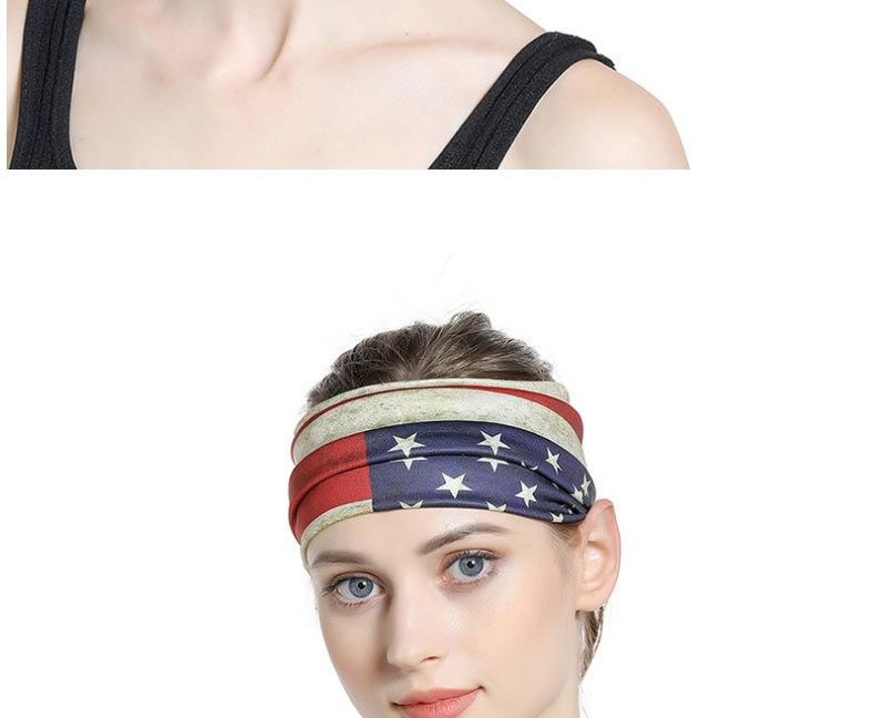 Fashion Color Fabric Milk Silk Wide-brimmed Blue-white-red Print Headband,Hair Ribbons