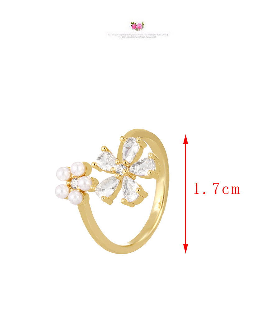 Fashion Gold-3 Copper Set Zircon Cross Ring,Rings