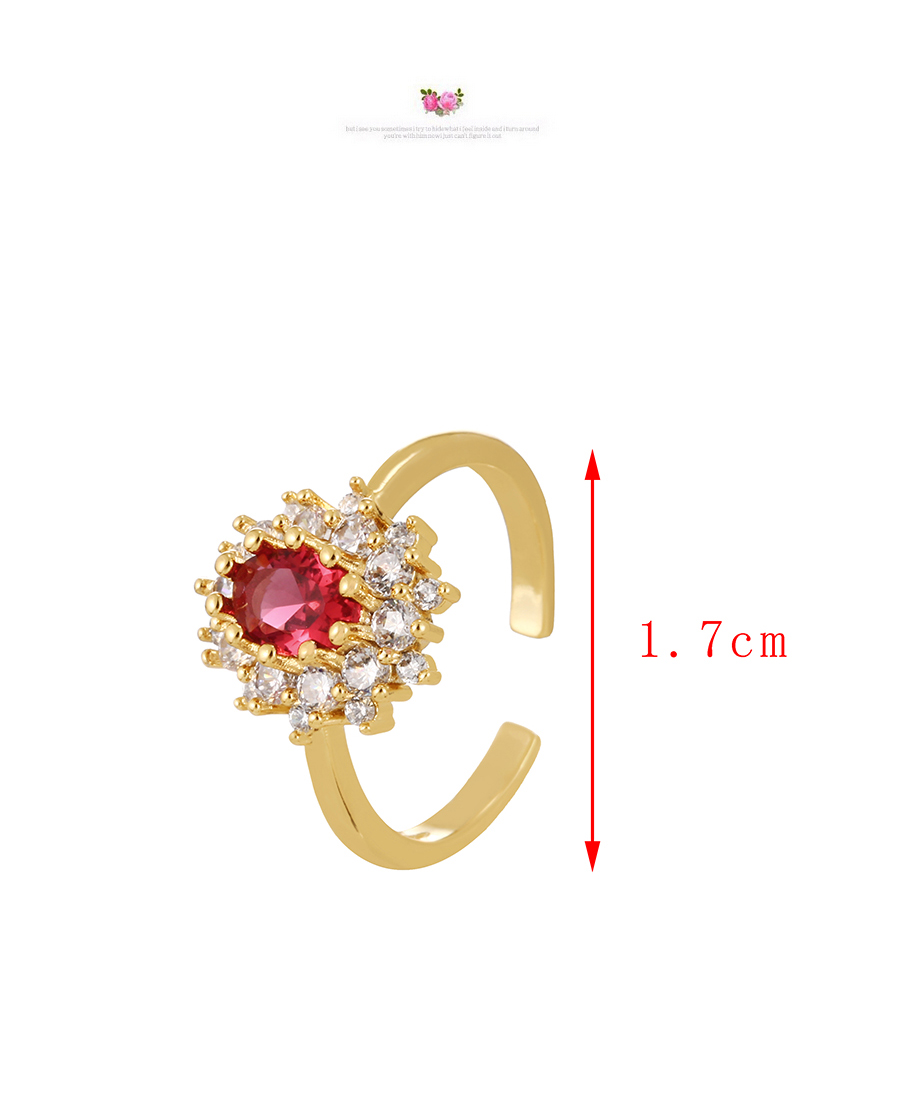 Fashion White Copper Set Zircon Geometric Ring,Rings