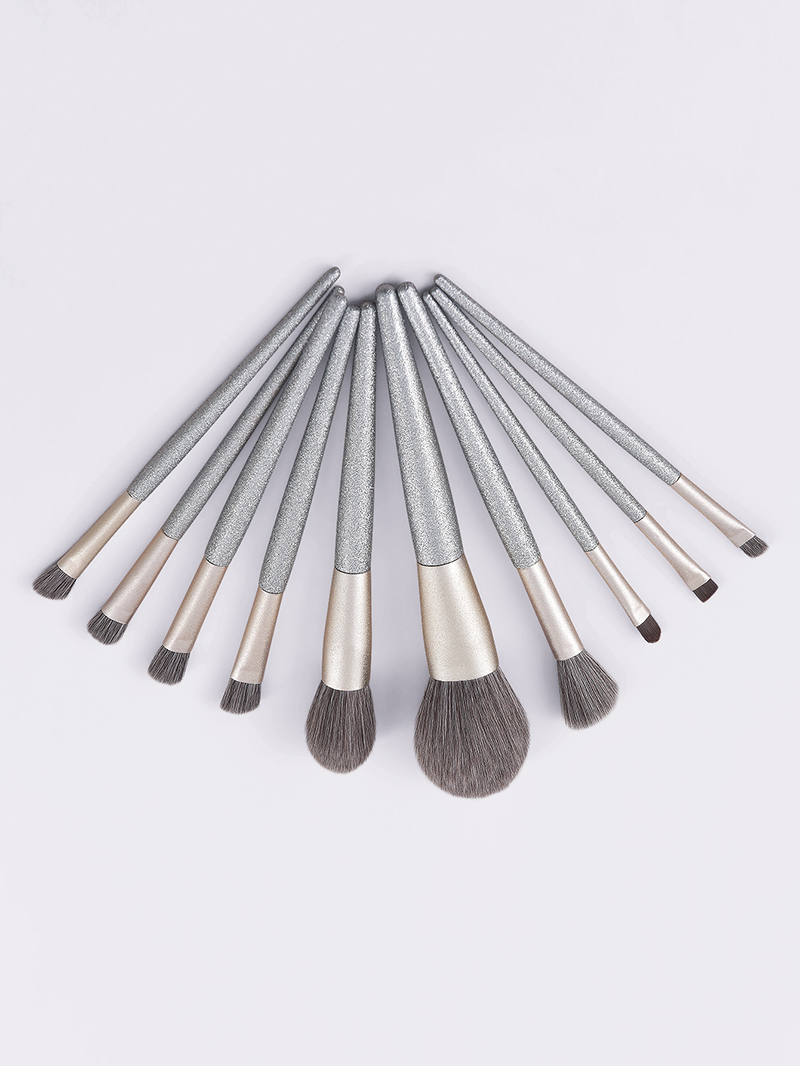 Fashion Frosted Grey Set Of 10 High Quality Matte Grey Makeup Brushes,Beauty tools