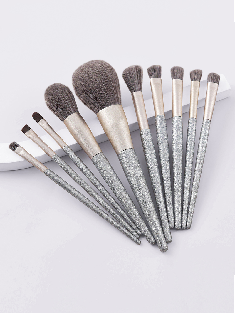Fashion Frosted Grey Set Of 10 High Quality Matte Grey Makeup Brushes,Beauty tools