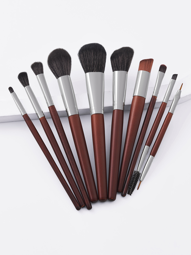Fashion Maroon Set Of 10 Maroon Makeup Brushes,Beauty tools