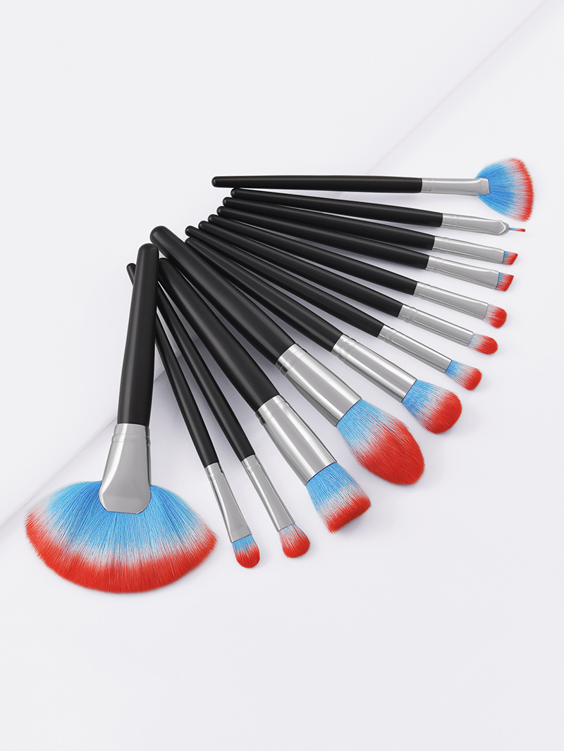 Fashion Colorful Set Of 13 Black Blue Red Colorful Hair Makeup Brushes,Beauty tools