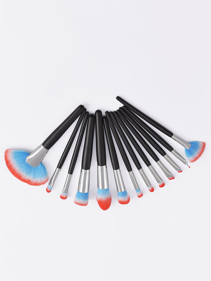 Fashion Colorful Set Of 13 Black Blue Red Colorful Hair Makeup Brushes,Beauty tools