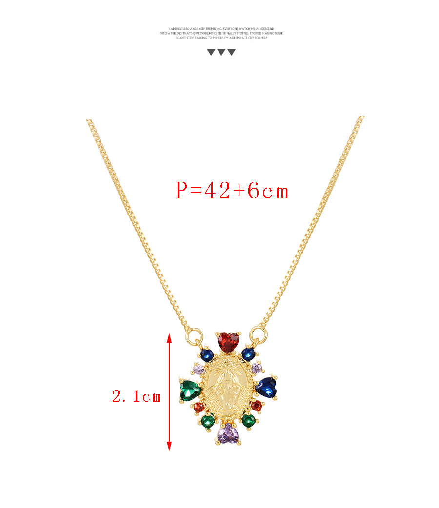 Fashion Color-2 Bronze Zircon Geometric Pearl Pendant Necklace,Necklaces