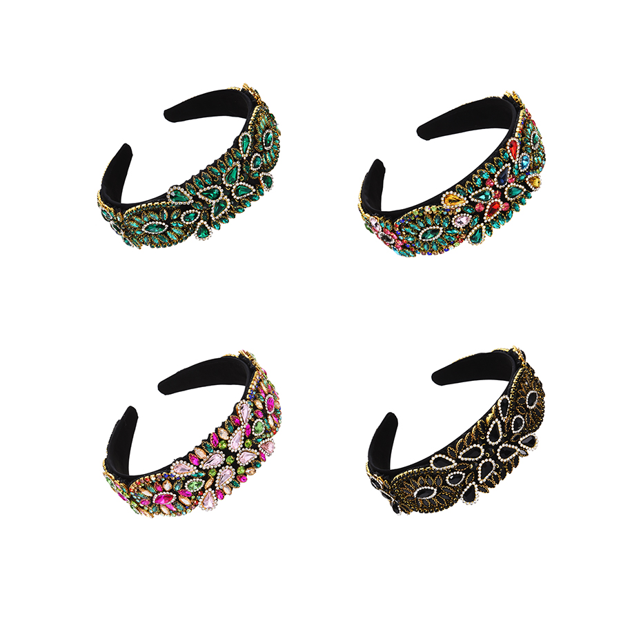 Fashion Color-2 Fabric Alloy Diamond Pattern Water Drop Headband,Head Band