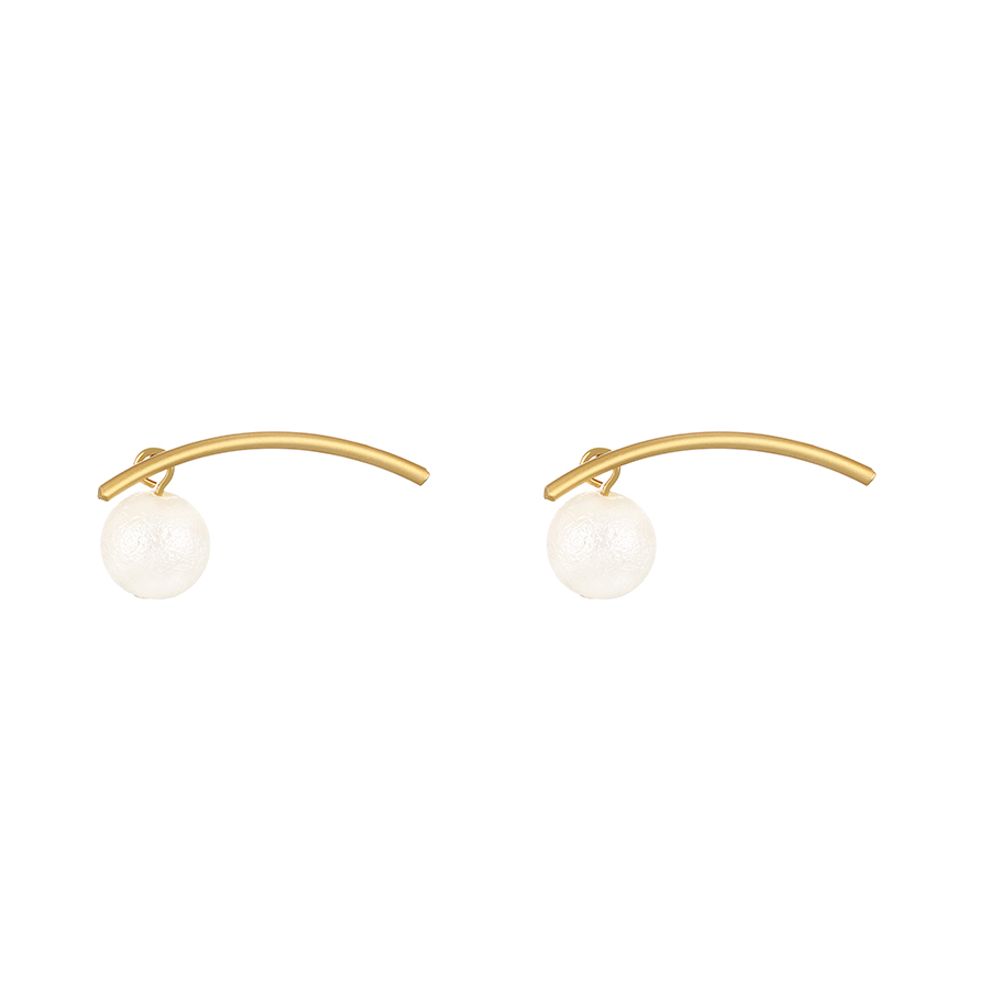 Fashion Gold-2 Copper Zircon Pearl Geometric Stud Earrings,Earrings