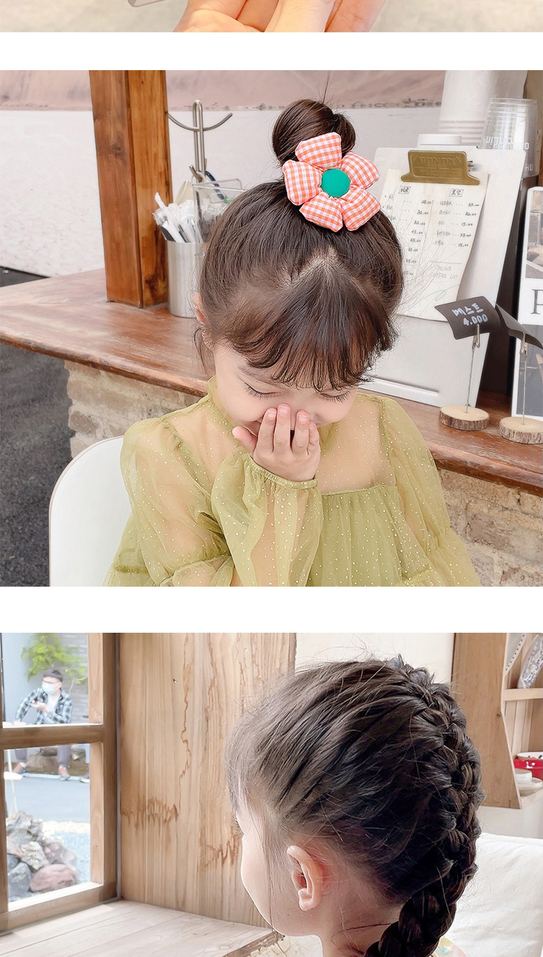 Fashion Grid Green Flower [hairpin] Fabric Check Flower Hair Clip,Hairpins