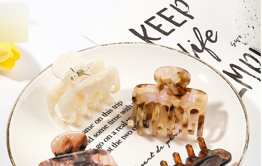 Fashion Small Keel Light Coffee Acetate Small Keel Ponytail Gripper,Hair Claws