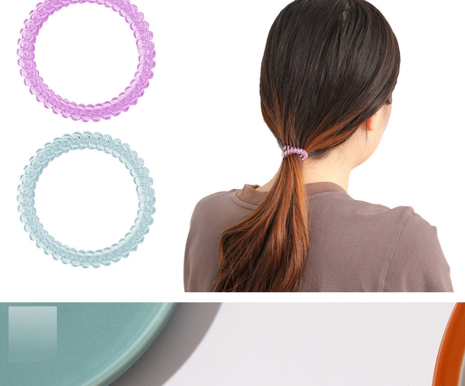 Fashion Green Plastic Telephone Wire Hair Ring,Hair Ring