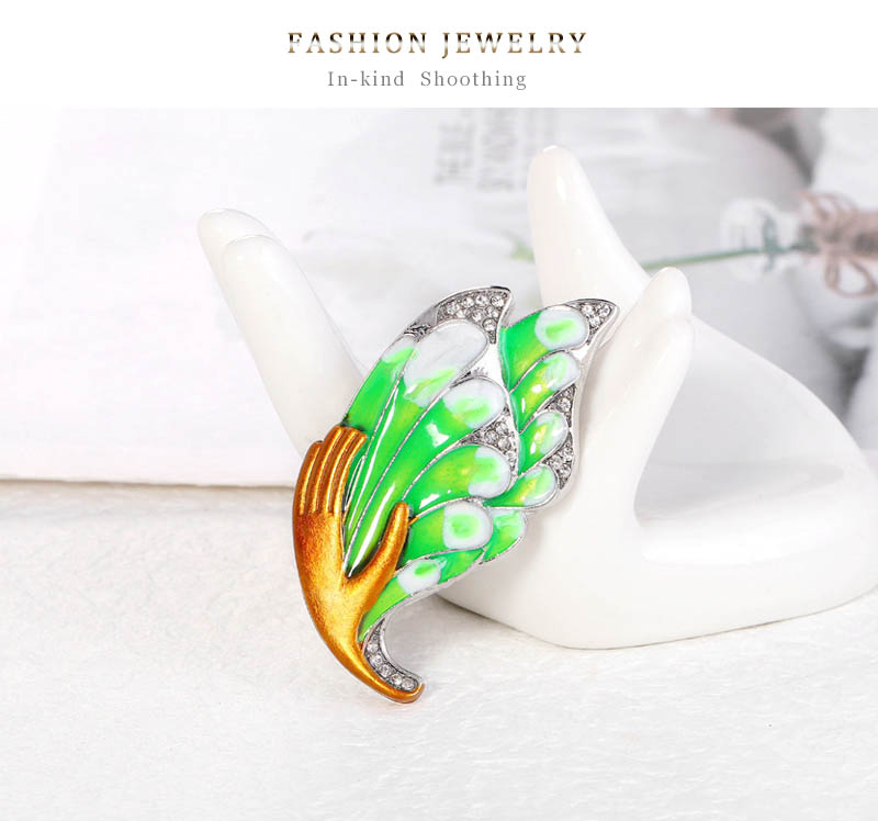 Fashion Color Alloy Diamond Geometric Butterfly Brooch,Korean Brooches