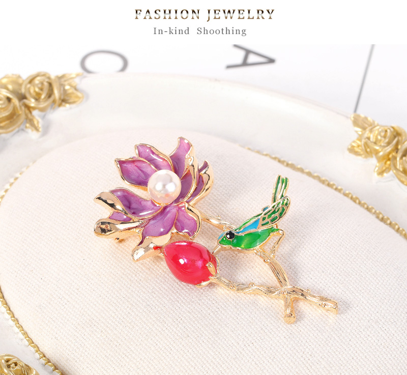 Fashion Color Alloy Geometric Flower Bird Brooch,Korean Brooches