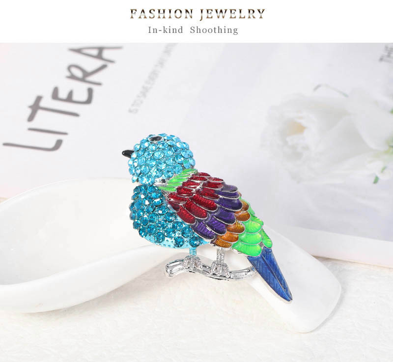 Fashion Blue Alloy Diamond Bird Brooch,Korean Brooches