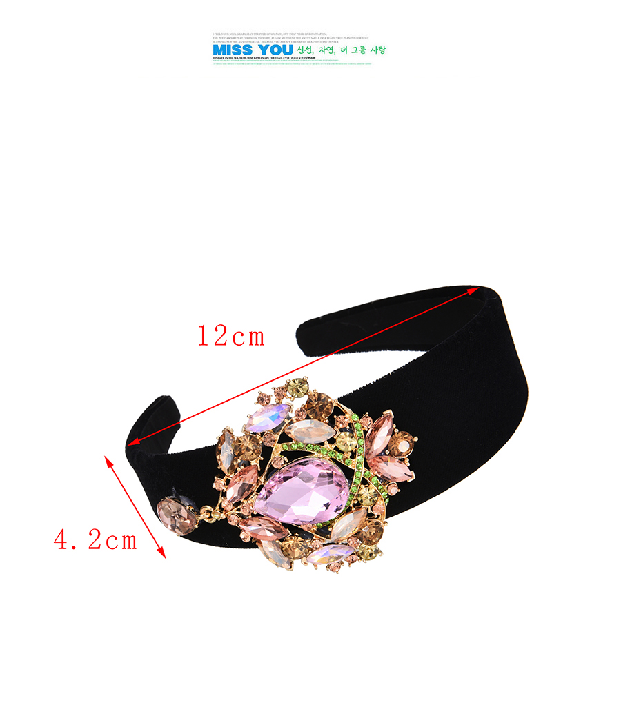 Fashion Black Fabric Alloy Diamond Water Drop Headband (4.2cm),Head Band