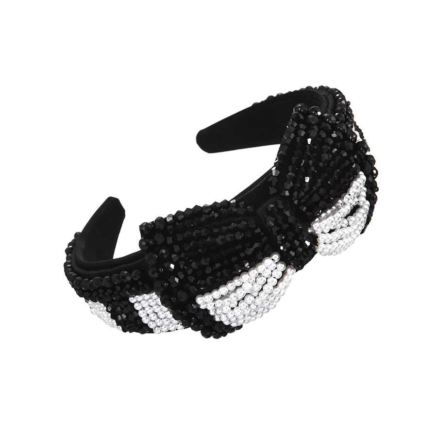Fashion Black Fabric Resin Crystal Bow Headband,Head Band