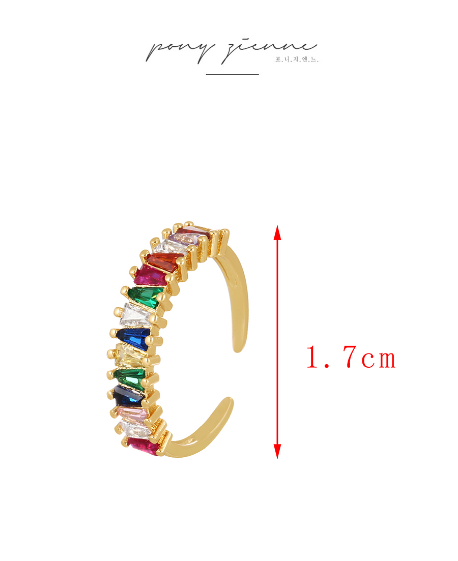 Fashion Color-3 Copper Set Zircon Arrow Ring,Rings