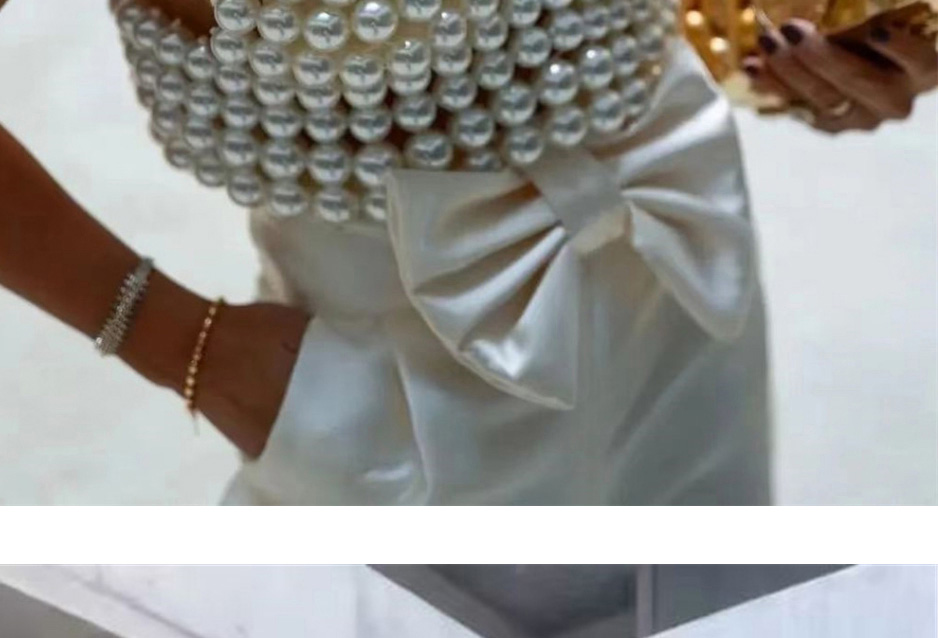 Fashion White Pearl Braid Camisole,Tank Tops & Camis