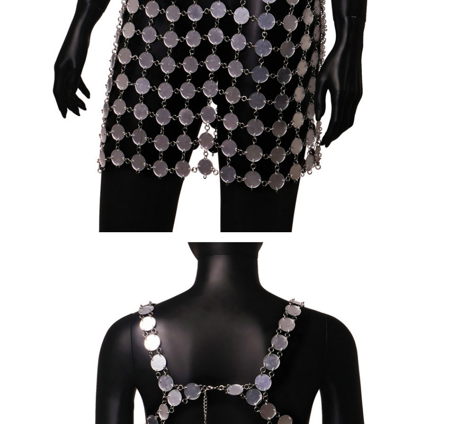 Fashion Silver Acrylic Sequin Panel Dress,Prom Dresses