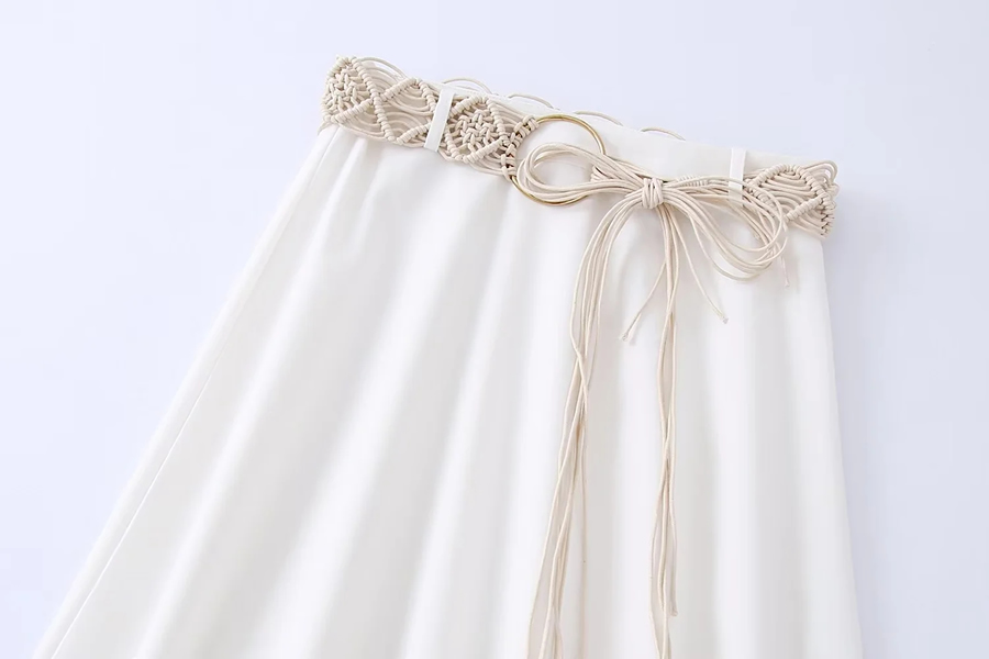 Fashion White Resin Lace-up Skirt,Skirts