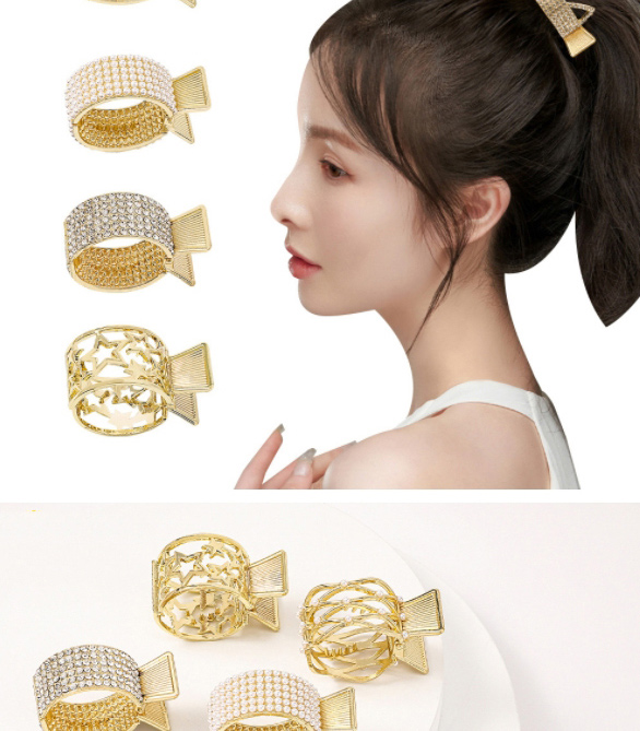 Fashion Golden Pearl Alloy Inlaid Pearl Wide-brimmed Gripper,Hair Claws