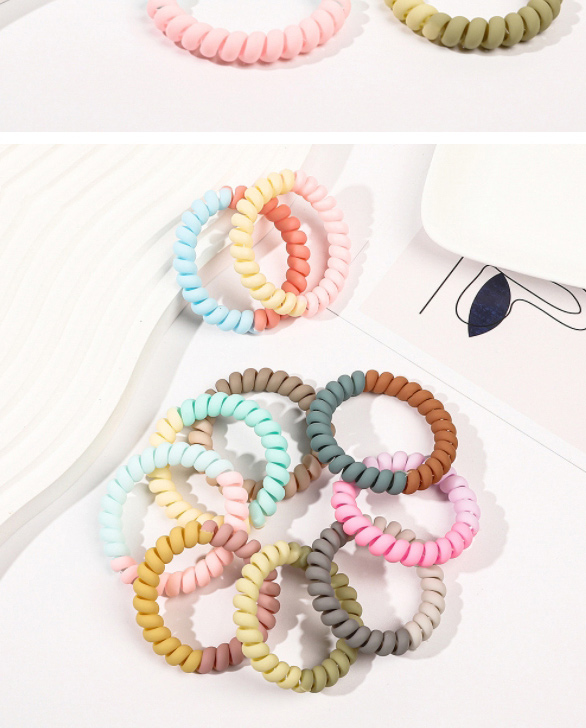 Fashion Frosted Powder Coffee Frosted Color Matching Telephone Wire Hair Ring,Hair Ring