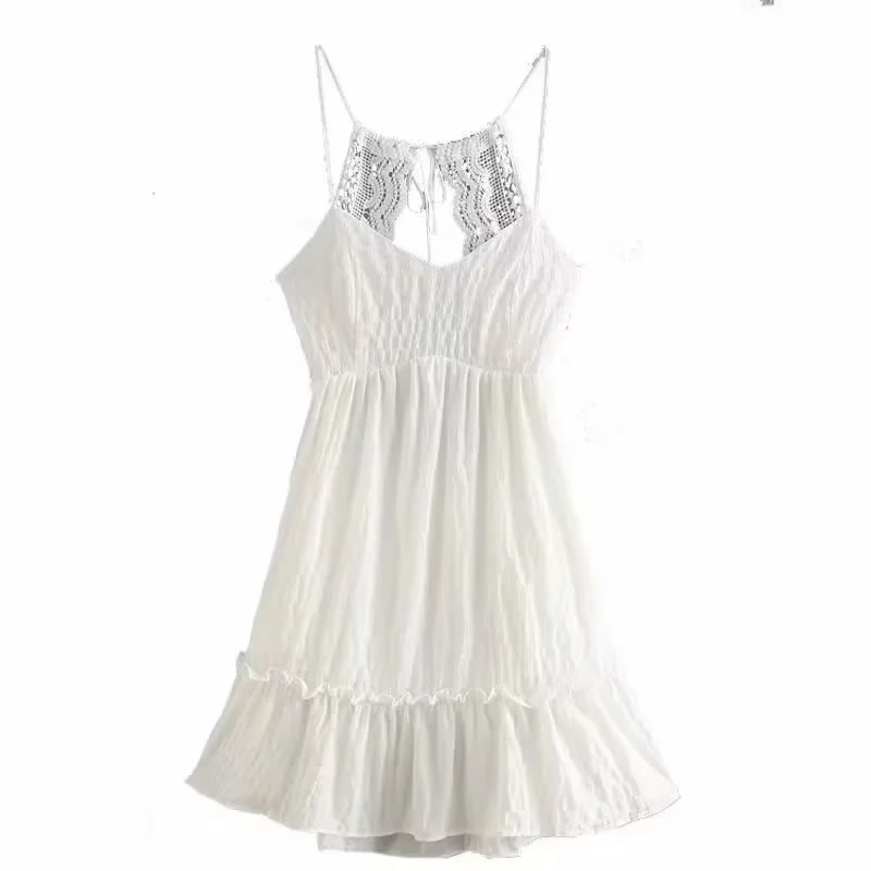 Fashion White Bubble Grace Halter Dress,Mini & Short Dresses