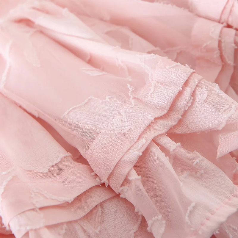 Fashion Pink Ruffled Tiered Order Dress,Mini & Short Dresses