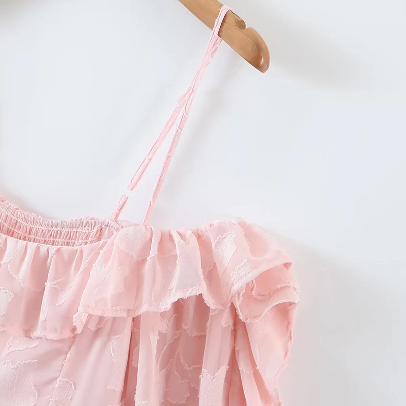 Fashion Pink Ruffled Tiered Order Dress,Mini & Short Dresses