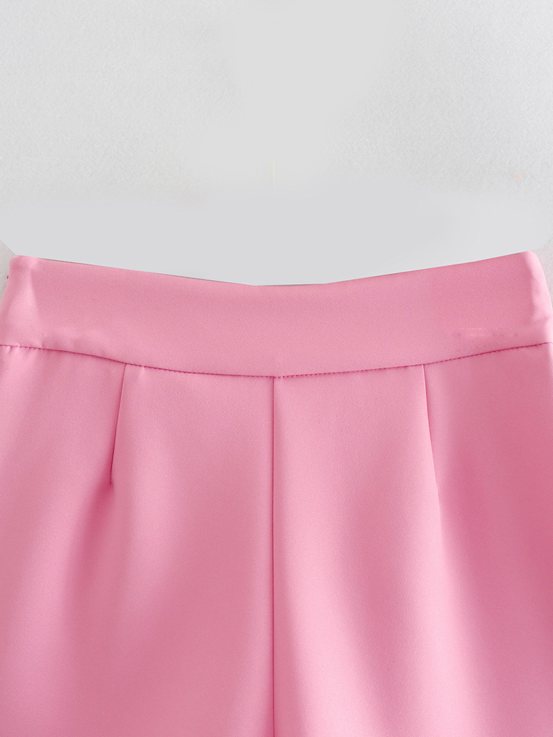 Fashion Pink Solid Color Slit Skirt,Skirts