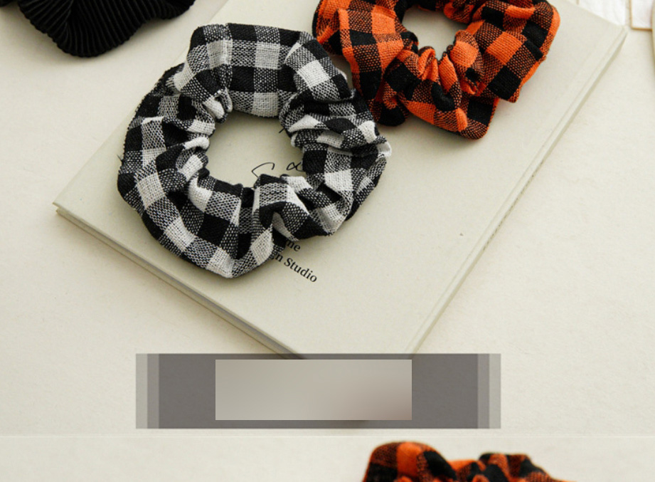 Fashion Crumpled Black Fabric Pressed Crinkle Hair Tie,Hair Ring