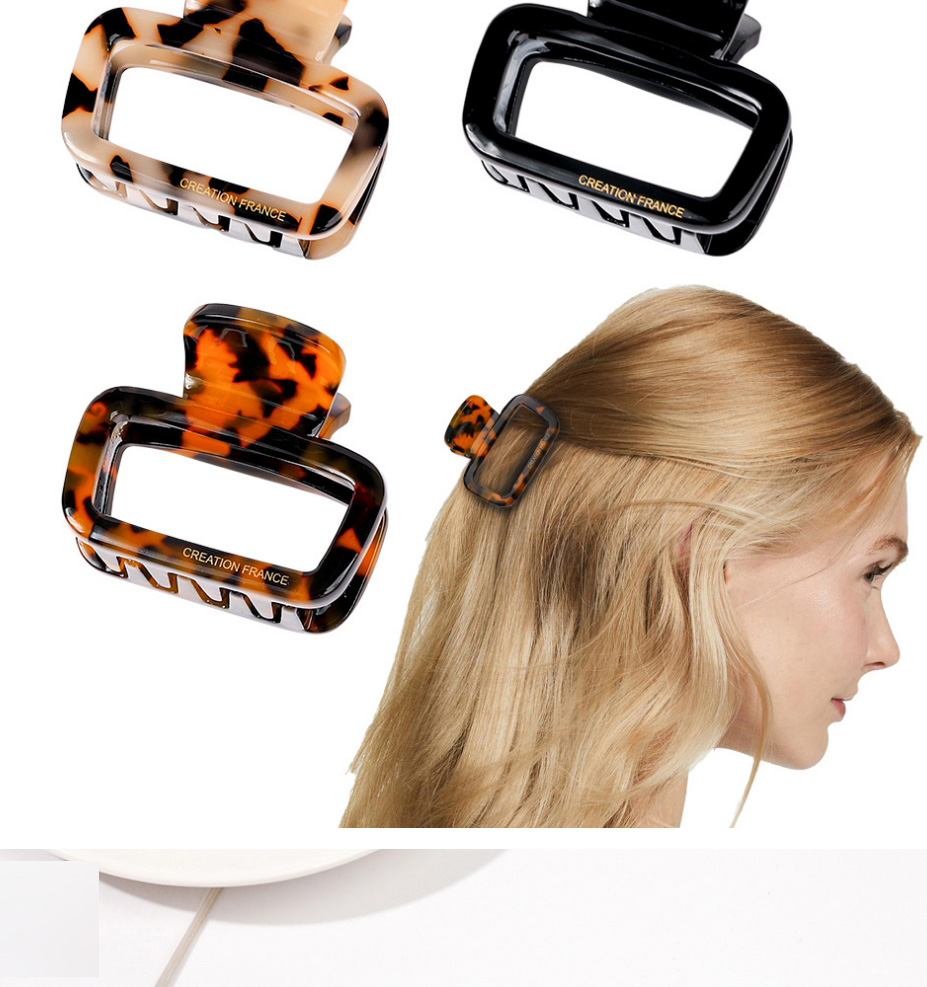 Fashion Tortoiseshell Acetate Hair Clip Cutout Square Grab Clip,Hair Claws