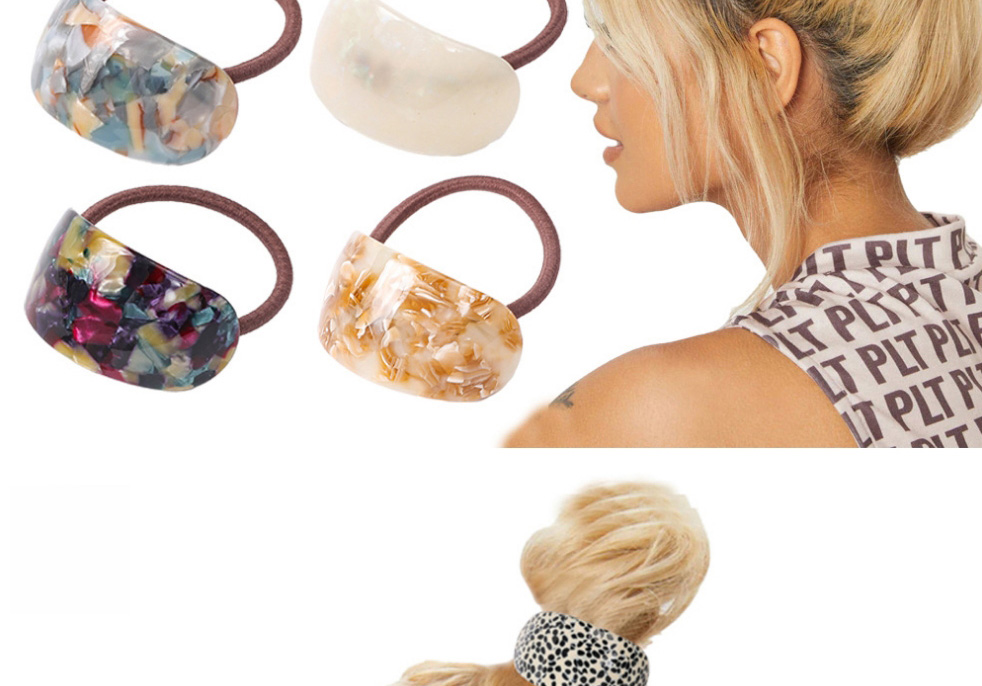 Fashion Khaki Oval Acetate Headband,Hair Ring