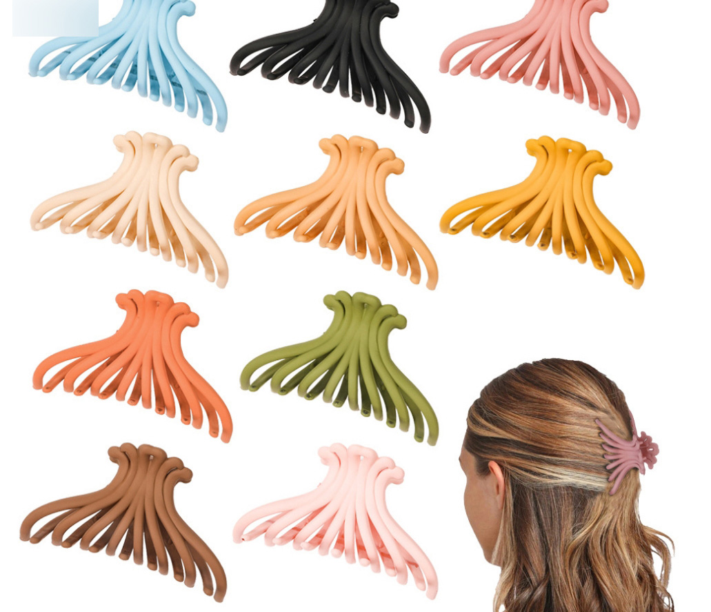 Fashion Beige Frosted Scallop Gripper,Hair Claws
