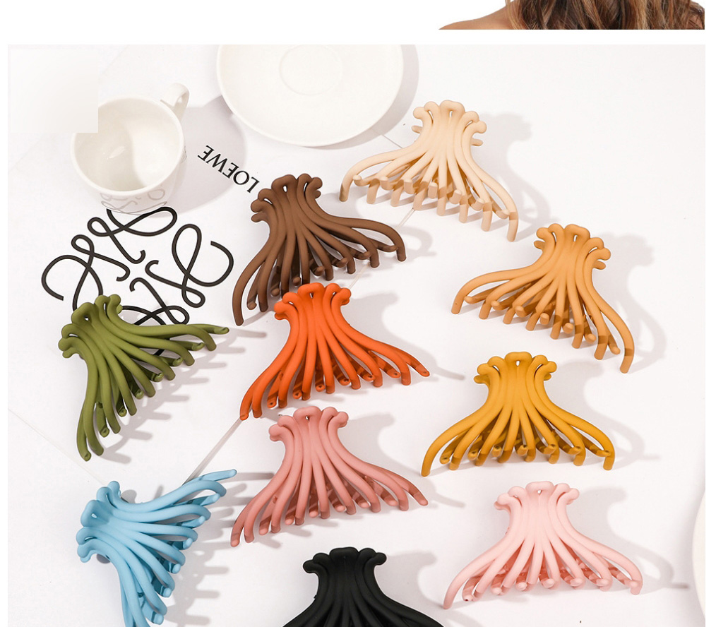 Fashion Orange Frosted Scallop Gripper,Hair Claws