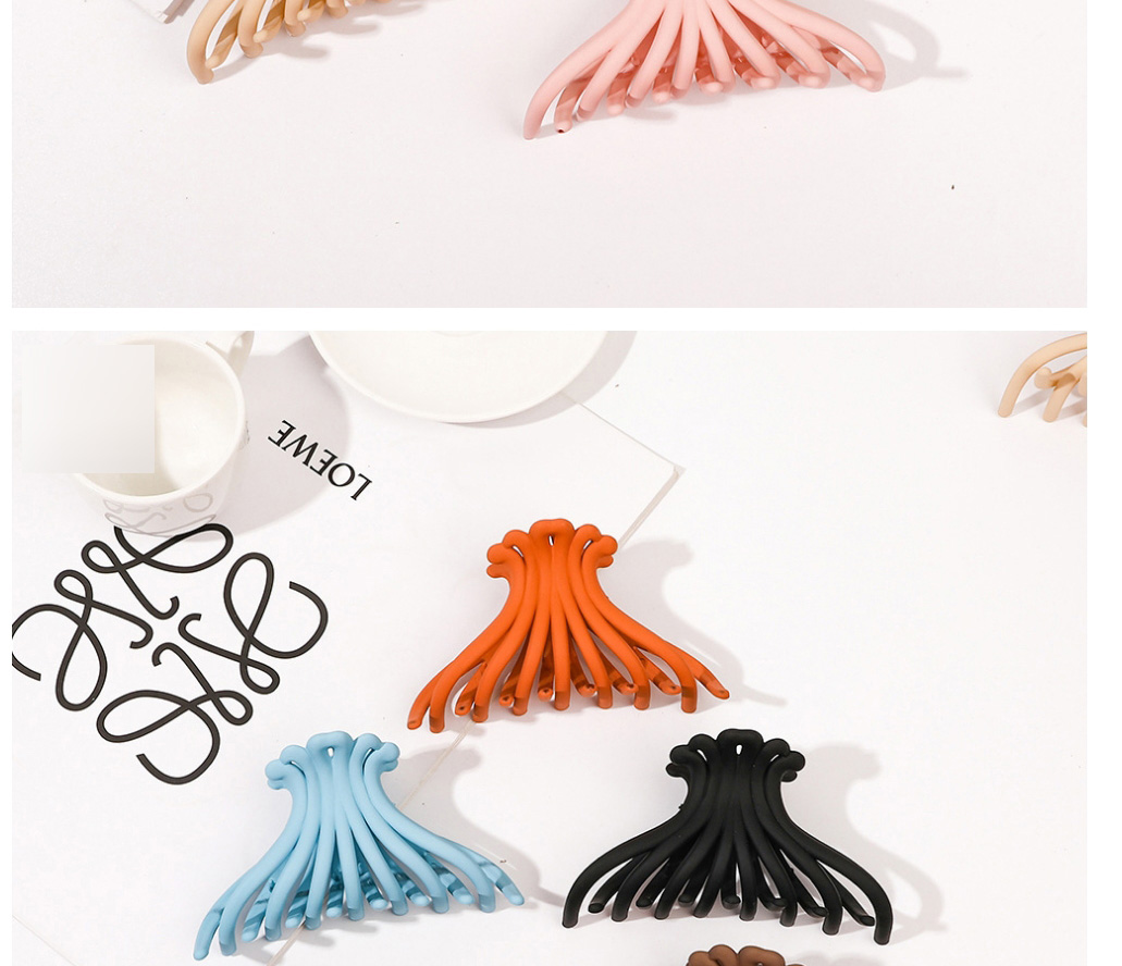 Fashion Black Frosted Scallop Gripper,Hair Claws